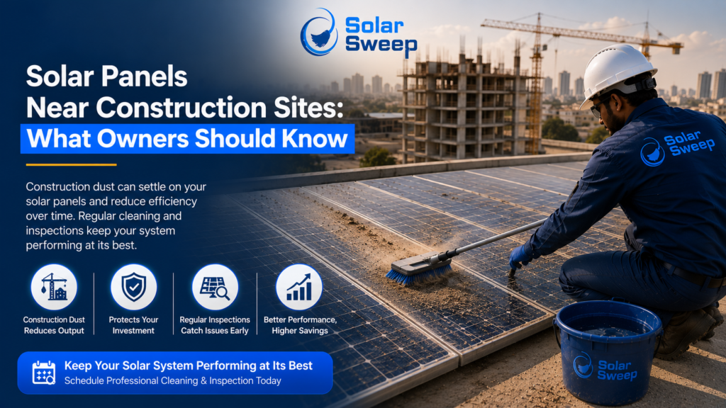 solar panels near construction sites