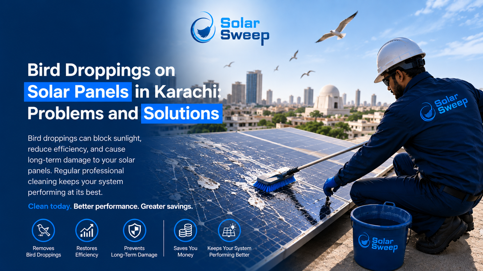 bird droppings on solar panels Karachi