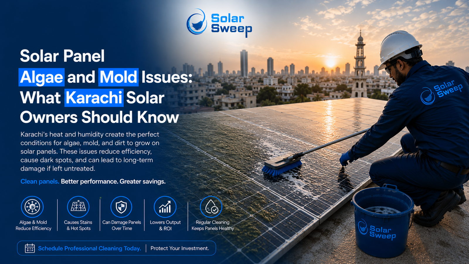 solar panel algae removal Karachi