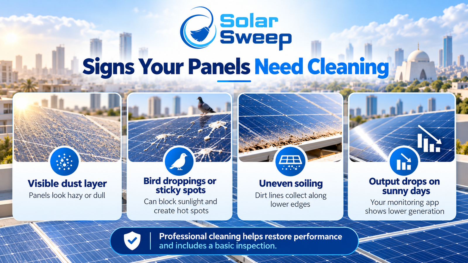 signs your solar panels need cleaning